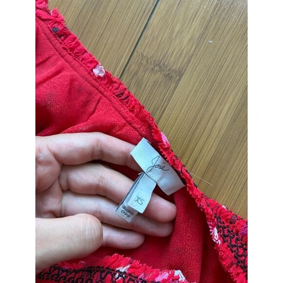 Joie Hafsa Off Shoulder Silk Red Dress - Women's XS - Picture 5 of 6